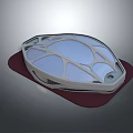 Modern Large Stadium Architectural Design With Glass Roof And Red Base Structure