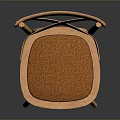 Light Wooden Single Chair With Cross Back And Rattan Seat Design