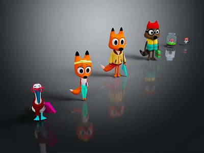 Modern cartoon fox fox little fox cartoon character 3d model Modern cartoon fox fox little fox cartoon character 3d model