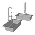 Modern Stainless Steel Kitchen Sink With Pull Out Faucet For Home Use