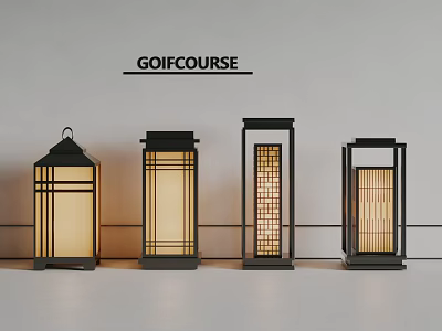 Various Modern Outdoor Lights With Unique Designs For Golf Course Garden And Pathway 3d model