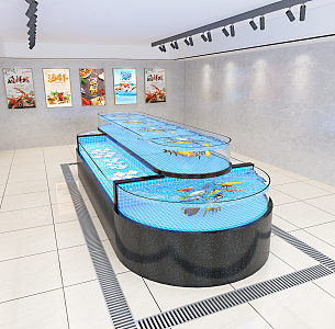 Modern Seafood Pond 3d model