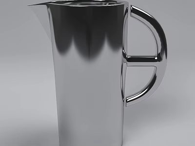 Shiny Stainless Steel Kettle With Modern Handle And Sleek Design For Home Use 3d model