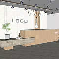Modern Front Desk Company Lobby Company Front Desk Front Desk Front Desk Background Wall Reception Desk Reception Area Company Rest Area 3d model
