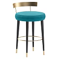 Stylish Velvet Bar Stools With Beige Teal Blush Colors And Gold Black Metal Legs