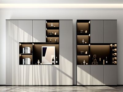 Modern Wine Cabinet Decorative Cabinet 3d model