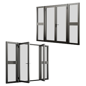 Aluminum alloy window folding window sliding door 3d model