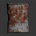 Rusty Metal Barrel With Weathered Surface And Cylindrical Shape