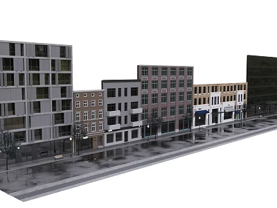 Modern Retail Storefront Design With Glass Door Wooden Signage and Contemporary Facade Details 3d model