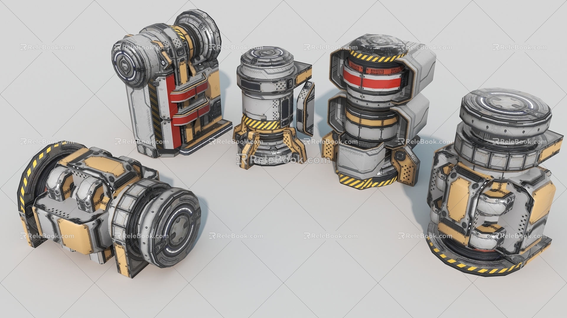 energy machine column hard surface technology equipment concentrated energy reactor engine industrial machinery future building 3d model