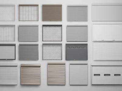 Assorted Window Blinds Display With Diverse Designs Textures And Color Options 3d model