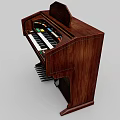 Vintage Wooden Organ With Multiple Keyboards Pedals And Classic Retro Design