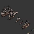 Collection of Sailboats in Various Sizes Displayed Together as Water Transport