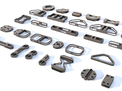 Hard surface mechanical parts combination of mechanical parts 3d model