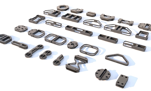 Hard surface mechanical parts combination of mechanical parts 3d model