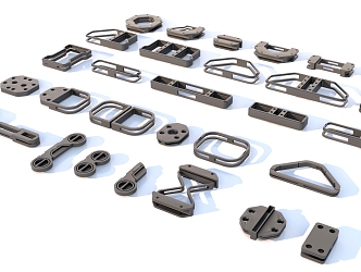 Hard surface mechanical parts combination of mechanical parts 3d model