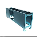 Modern Industrial Metal Cabinet With Rectangular Design Open Compartment And Sturdy Legs 3d model