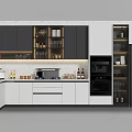Modern Kitchen Interior Design With Black White Cabinets Island Countertop And Appliances