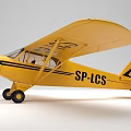 Yellow Small Passenger Plane With SP ICS Registration Number On Fuselage 3d model