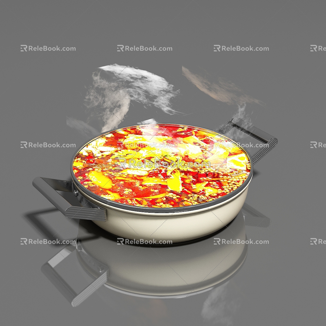 Tableware Hotpot Induction Cooker 3d model