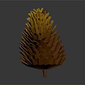Orange Yellow Pine Cone Plant Structure With Layered Design On Gray Background 3d model