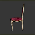 Elegant Red Velvet Upholstered Chair With Gold Accents And Ornate Legs