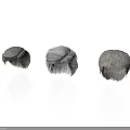 Three Short Hair Wig Models with Different Colors on White Background