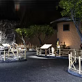 Traditional Cultural Center Exterior With Natural Trees Stone Landscape And Display Facilities