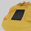Yellow Dome Shaped Wrapped Package With Text And Image Design 3d model