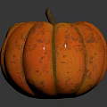 Fresh Red Pumpkin With Shiny Surface On Black Background And Clear Reflection 3d model