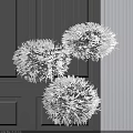 Three Fluffy Crystal Chandeliers Hanging Against Dark Wall Modern Elegant Lighting