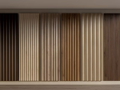 Modern Wall Paneling Designs Featuring Various Wooden Tones And Textures 3d model
