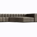 Modern Gray Sectional Sofa With Cushioned Backrest And Padded Seats 3d model