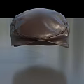 Classic Brown Leather Hat With Sleek Design And Shiny Smooth Finish 3d model