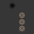 Modern Geometric Chandeliers in Gold Silver Black Metal Frame and Glass Shade Design