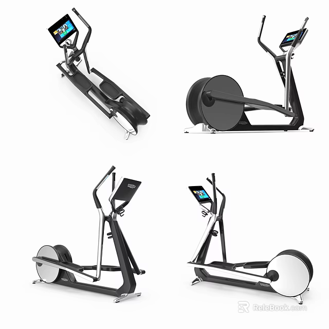 Sports Equipment Modern Elliptical Trainers With Digital Display Screens And Sleek Designs 3d model 