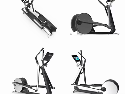 Sports Equipment Modern Elliptical Trainers With Digital Display Screens And Sleek Designs 3d model