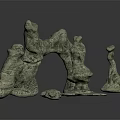 Wood Stone Artistic Decorative Carvings With Multiple Irregular Shapes And Textures