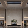 New Chinese Lobby Hotel Lobby 3d model