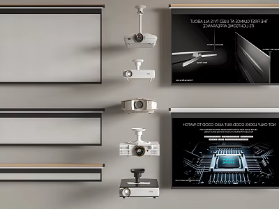 Projection Monitoring System With Different Types Of Projectors And Screens 3d model