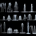 Various Decorative Garden Fountains Featuring Different Water Spray Patterns And Designs For Garden Ornament