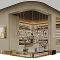 Zun Hua Modern Interior Space With Shelves Counter And Green Plant Decor