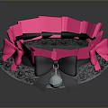 Stylish Pink And Black Hair Hoop With Decorative Bow And Silver Bell