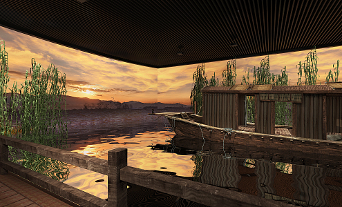 Hongze Lake Modern Lake Exhibition Hall 3d model