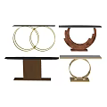 Contemporary Console Tables With Geometric Metal Bases And Sleek Glass Tops