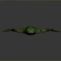 Detailed Green Frog 3D Character Model With Lifelike Texture And Webbed Limbs
