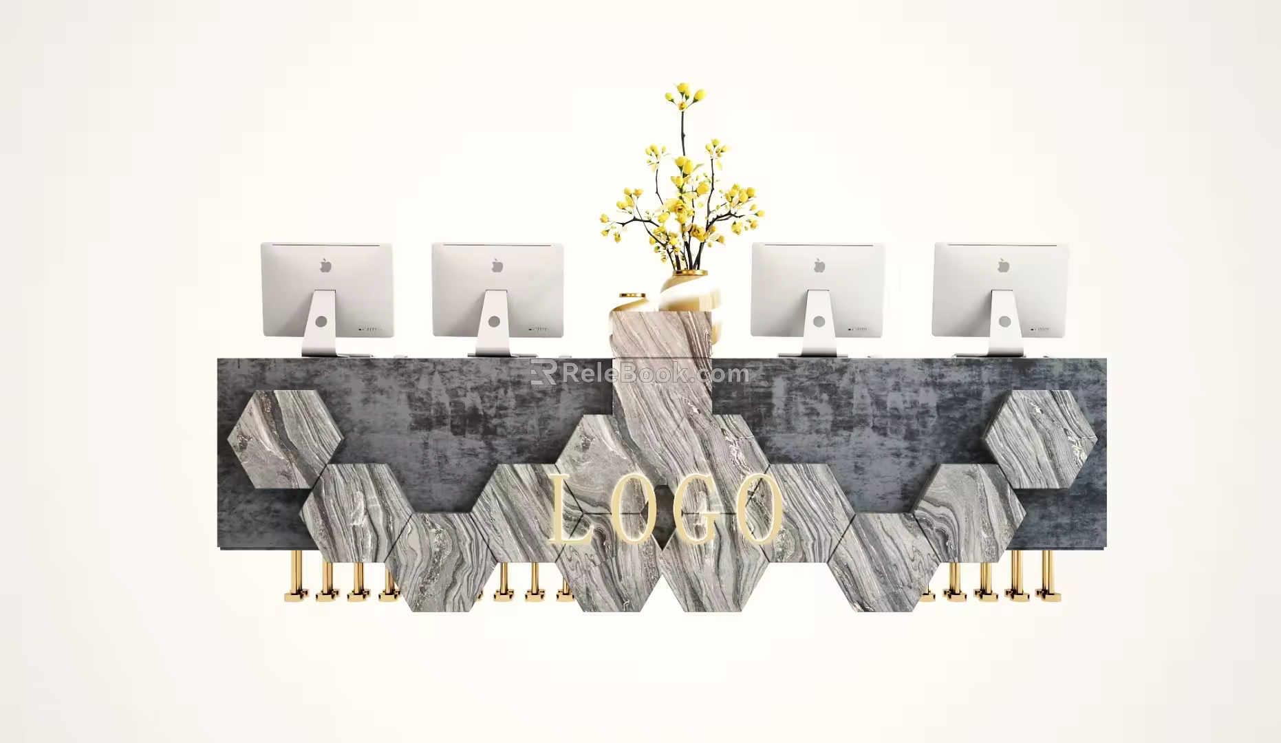 Modern reception desk reception desk reception desk 3d model