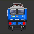 Vossloh EURO 3000 Train Model With Blue And White Design And Red Top Components