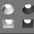 White and Black Round and Square Downlights Modern Illuminating Lighting Fixtures