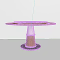 Modern Round Dining Table With Wooden Top And Tapered Pedestal Base